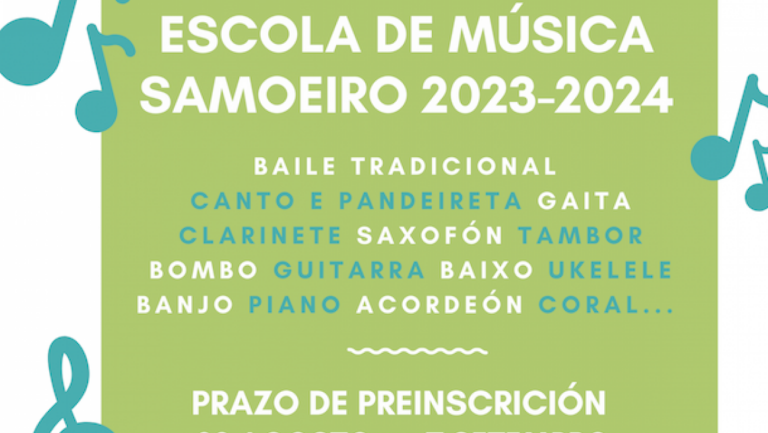 Ata o 7 de setembro prazo de preinscrición aberto na Escola Municipal de Música “Samoeiro” da Pobra do Brollón