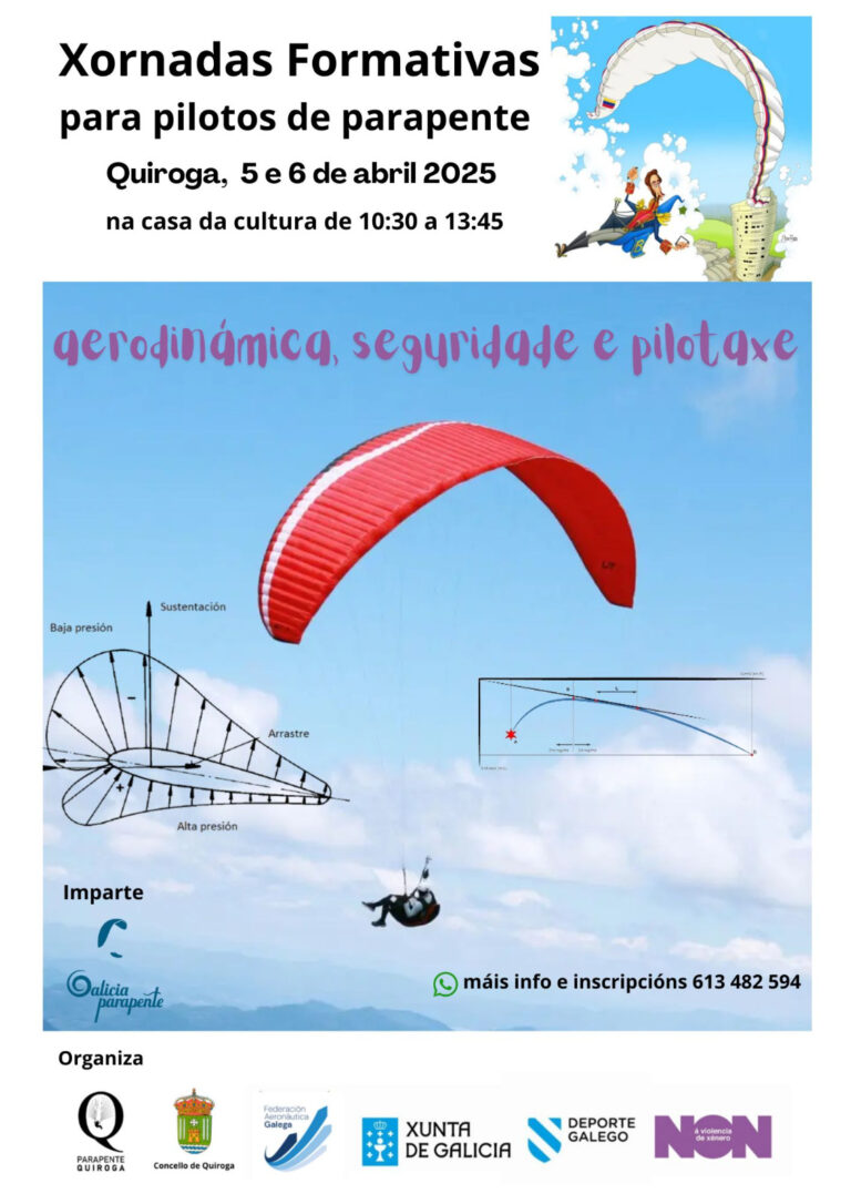 Quiroga acolle o 5 e 6 de abril unhas xornadas formativas para para pilotos de parapente