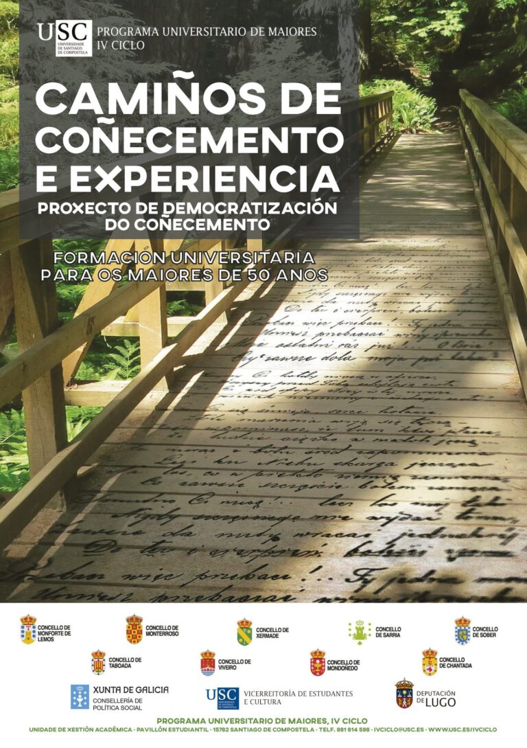 Inscricións abertas na Formación Universitaria gratuíta para maiores que se desenvolverá en Chantada en xuño