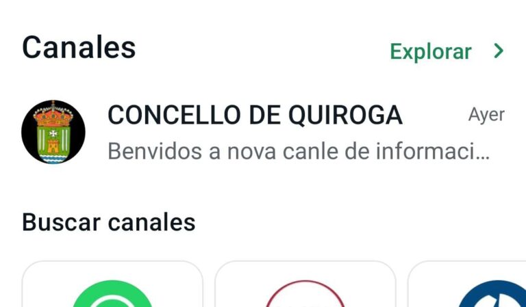 Unha canle de Whatsapp para informar da actualidade de Quiroga