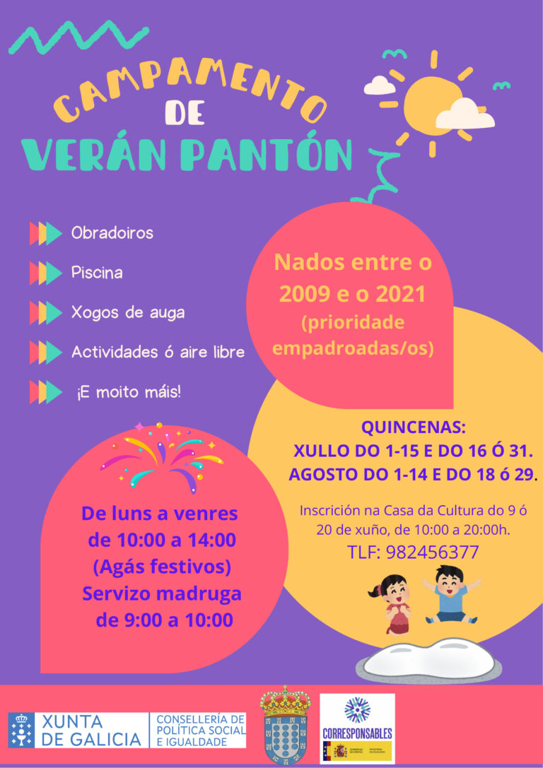 Ata o 20 de xuño o Concello de Pantón ten prazo aberto para inscribirse no Campamento de Verán