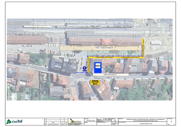 Dúas fases nas obras da Praza da Estación en Monforte para facilitar a mobilidade de vehículos e peóns