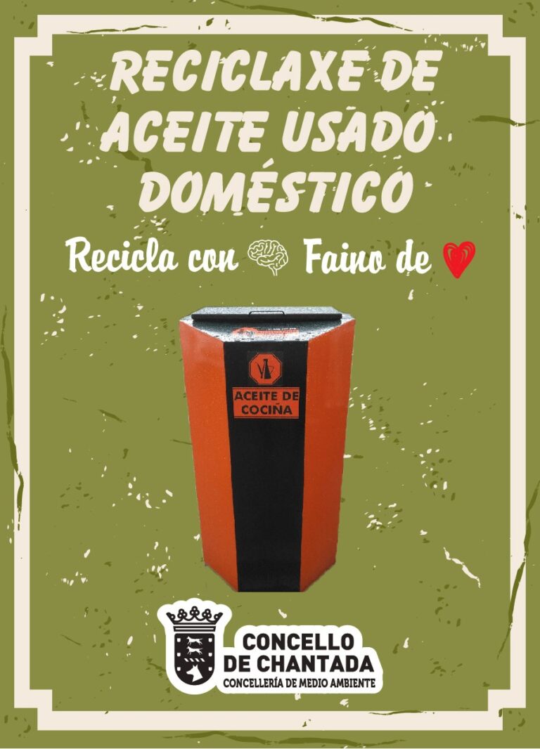 O 21 de novembro Chantada informa sobre a reciclaxe de aceite usado