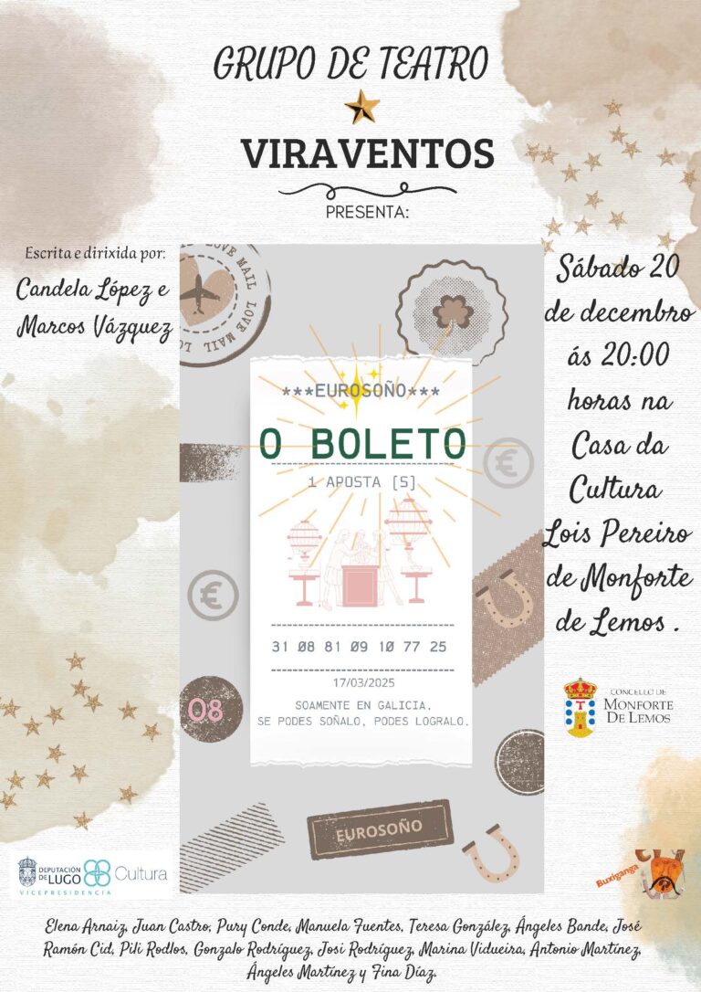 “O boleto”, do Grupo Viraventos, este sábado na casa da cultura de Monforte