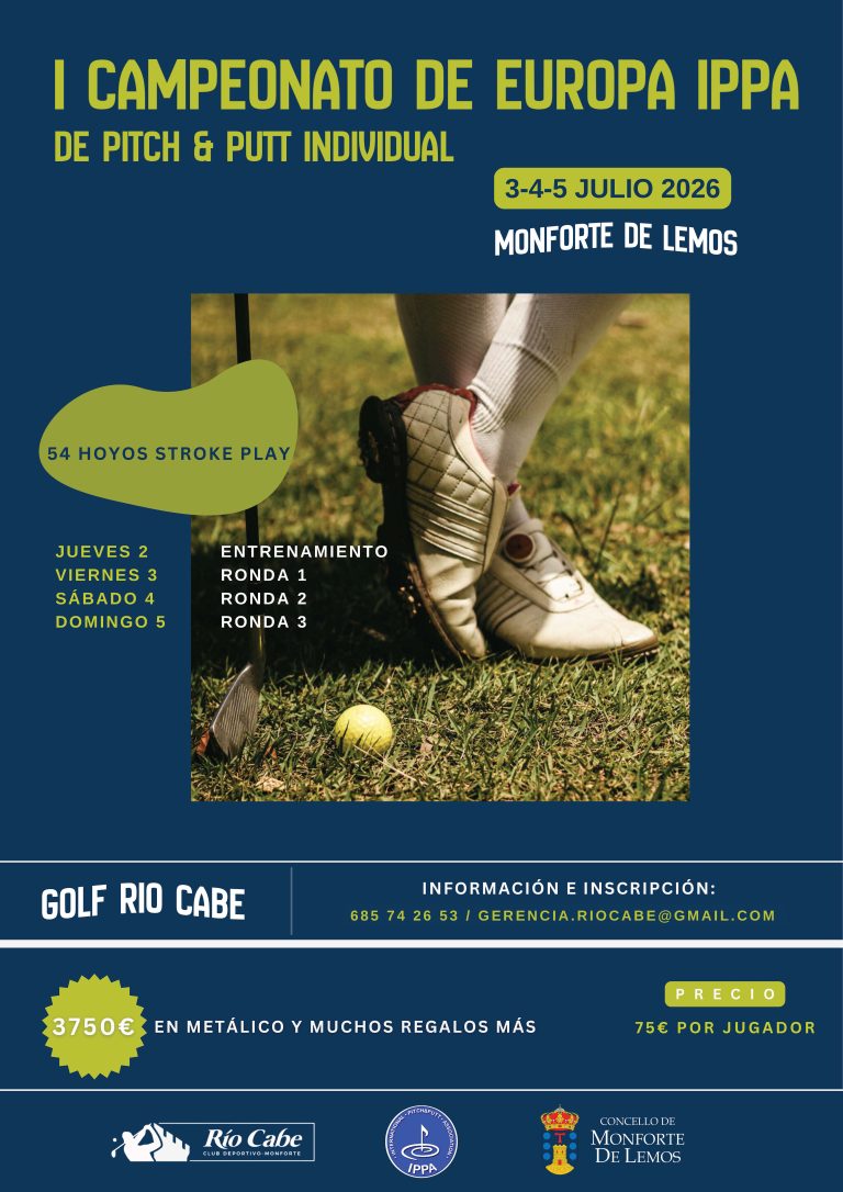 160 xogadores no I Campionato de Europa IPPA de Pitch&Putt que se celebrará en Monforte en xullo