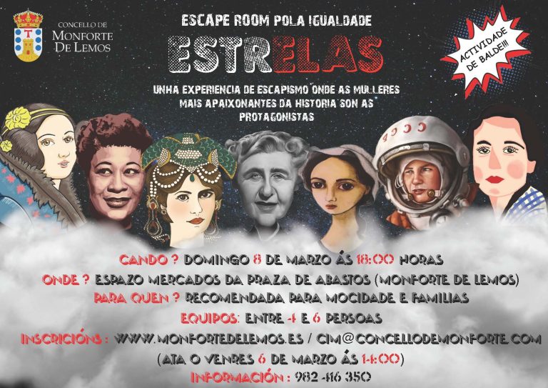 Escape Room pola Igualdade “Estrelas”, este 8 de marzo en Monforte