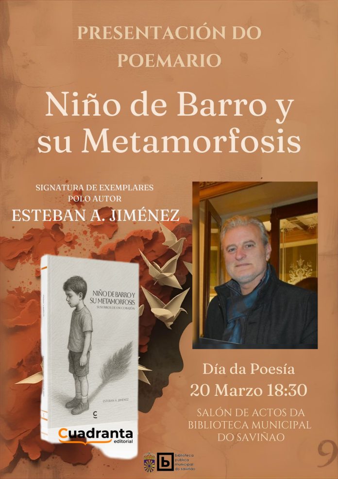 “Niño de barro y su metamorfosis” preséntase este 20 de marzo na Biblioteca Municipal do Saviñao
