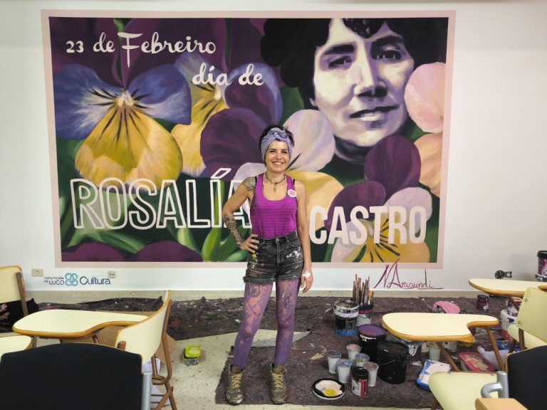 Mural de Rosalía de Castro no IES A Pinguela
